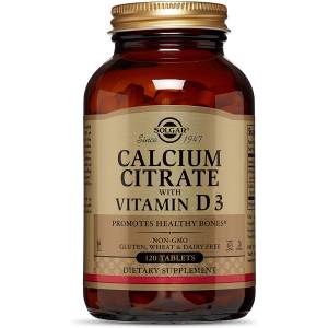 Цитрат Кальция + Витамин D3, Calcium Citrate with Vitamin D3, Solgar, 120 таблеток / SOL00431