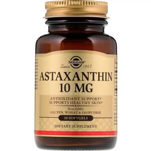 Астаксантин, Astaxanthin, Solgar, 10 мг, 30 желатиновых капсул / SOL36204