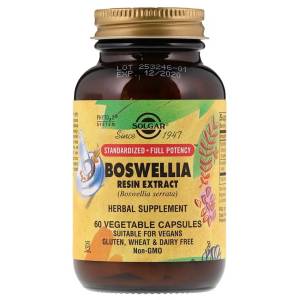 Босвелия Экстракт, Boswellia Resin Extract, Solgar, 60 вегетарианских капсул / SOL04114