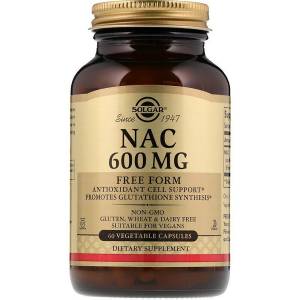 NAC (N-Ацетил-L-Цистеин) , Solgar, 600 мг, 60 вегетарианских капсул / SOL01791