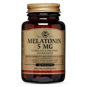 Мелатонин, Melatonin, Solgar, 5 мг, 60 жевательных таблеток