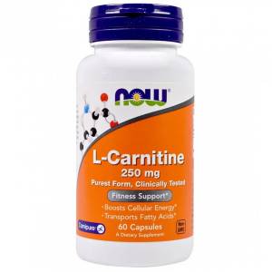 L- Карнитин, L-Carnitine, Now Foods, 250 мг, 60 капсул / NF0062.3768
