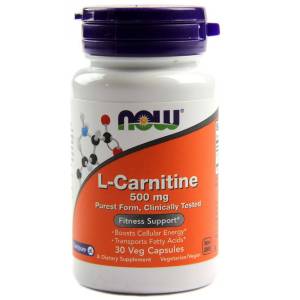 L- Карнитин, L-Carnitine, Now Foods, 500 мг, 30 капсул