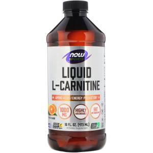 L- Карнитин Жидкий с Цитрусовым Вкусом, L-Carnitine, Now Foods, 1000 мг, 473 мл / NF0065.3256