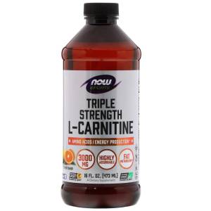 L- Карнитин Жидкий с Цитрусовым Вкусом, L-Carnitine, Now Foods, 3000 мг, 473 мл