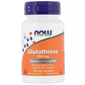 Глутатион, Glutathione, Now Foods, 250 мг, 60 вегетарианских капсул / NF0096