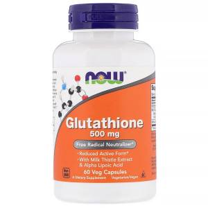 Глутатион, Glutathione, Now Foods, 500 мг, 60 вегетарианских капсул / NF0104