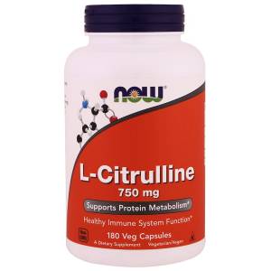 L-Цитруллин, L-Citrulline, Now Foods, 750 мг, 180 капсул