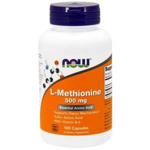 L-Метионин, L-Methionine, Now Foods, 500 мг, 100 капсул / NF0117.20615