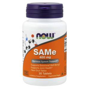 SAM-e (S-Аденозилметионин) Now Foods, 400 мг, 30 таблеток / Гептрал / NF0139