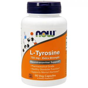 L-Тирозин, L-Tyrosine, Now Foods, 750 мг, 90 вегетарианских капсул / NF0165.27689