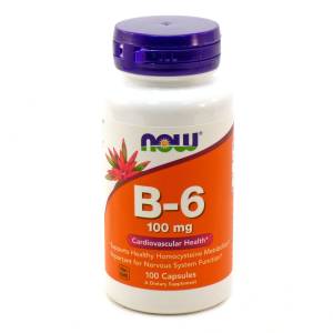 Витамин В6 (Пиридоксин), Vitamin B6, Now Foods, 100 мг, 100 капсул / NF0456